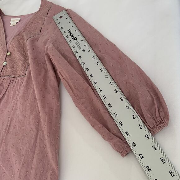 Starling Reine Dress Women 16 Dusty Pink Rose Puff Cottagecore Boho Peasant - Picture 10 of 12